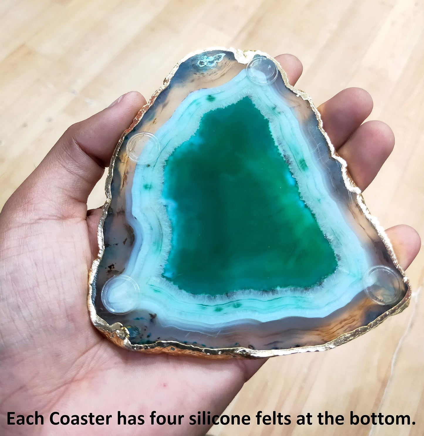 eSplanade Natural Agate Coasters Bar Beer Coffee Tea Coaster - Set of 4 Coasters - Perfect Table Accessories Tableware (Multicolour)