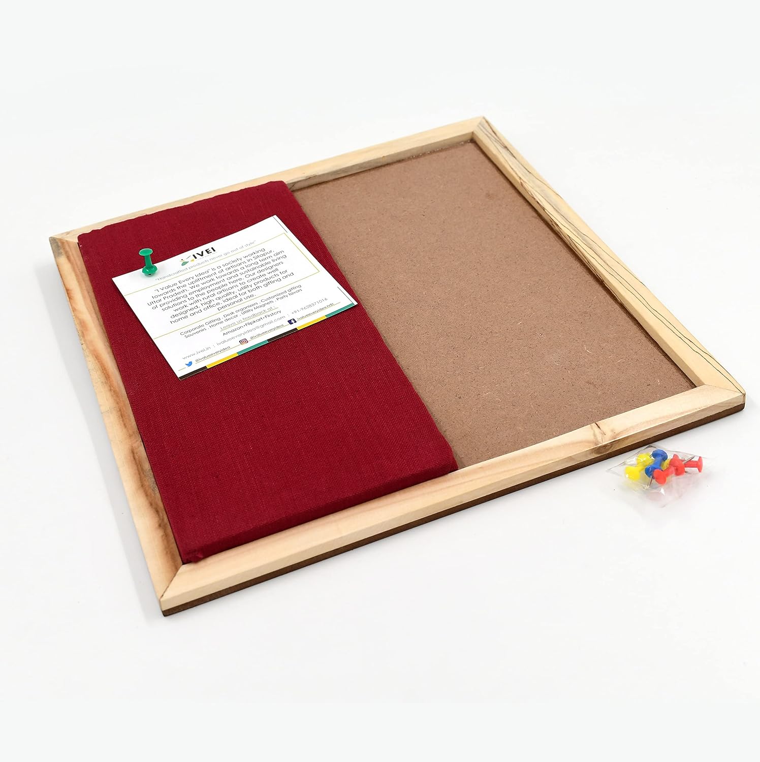 IVEI DIY Pin Board - Green -Wooden Craft - Hobby Board for Painting Wood Sheet Craft, Decoupage, Resin Art Work & Decoration