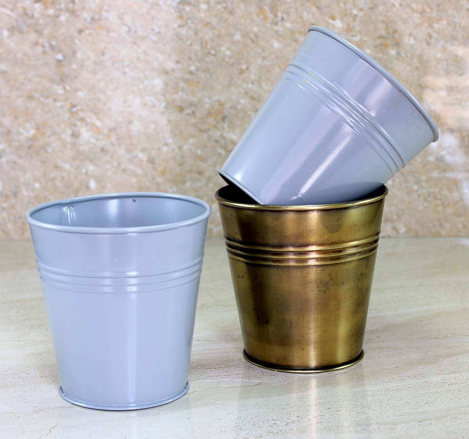 eSplanade Metal Flowerpot for Living Room Bedroom Garden Tabletop Planter