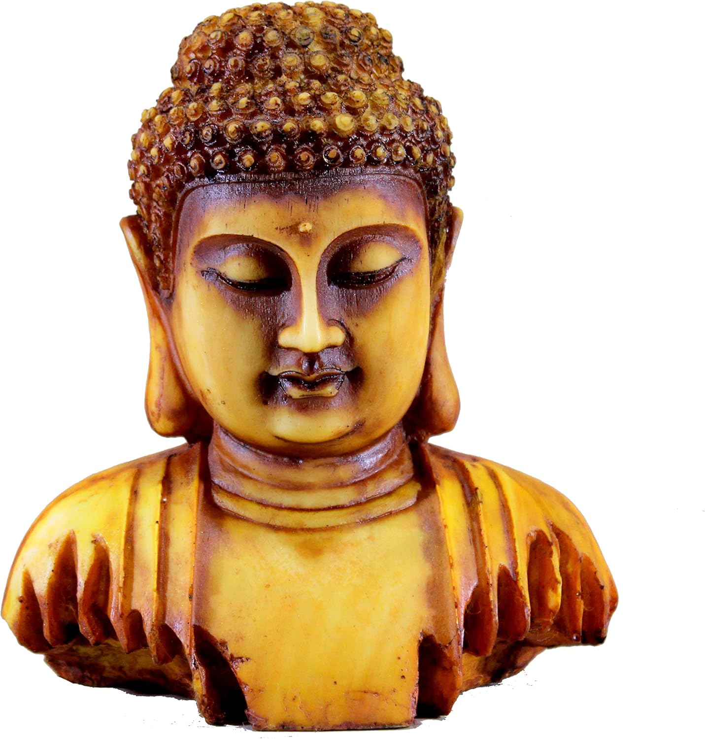 eSplanade Resin Buddha Showpiece | Home Decor | Idol Statue Figurine Murti | Tibetan Buddhist Statue (Tan)