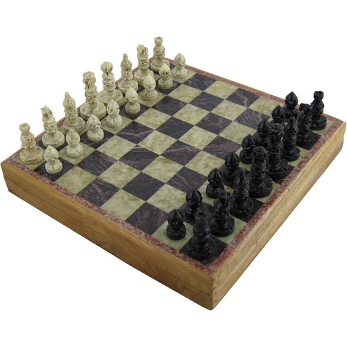 Rajasthan Stone Art Unique Chess Sets and Board -Indian Handmade Unique Gifts -Size 10X10 Inches