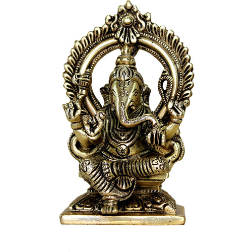 eSplanade Brass Ganesh Ganesha Ganpati Vinayak Showpiece | Murti Idol Statue Sculpture - 5.75