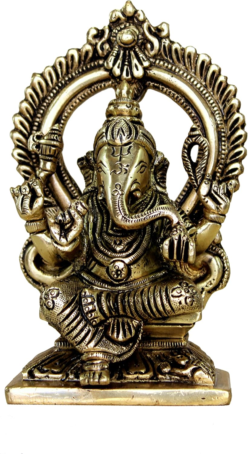 eSplanade Brass Ganesh Ganesha Ganpati Vinayak Showpiece | Murti Idol Statue Sculpture - 5.75" Inches