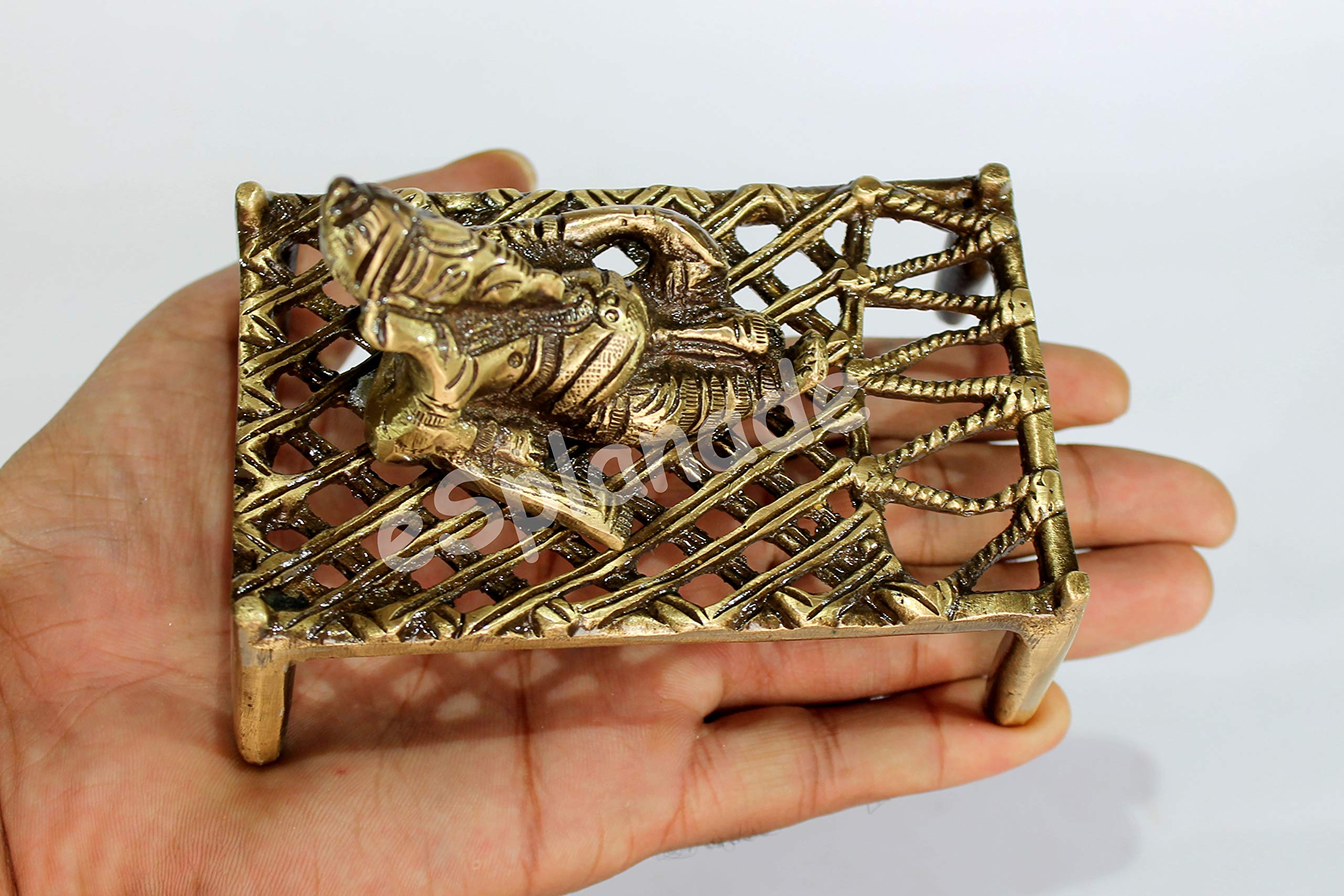 eSplanade 8" Brass Ganesha in Antique Finish | Pooja Puja Ganesh Ganesha Ganpati Ganapati Murti Idol