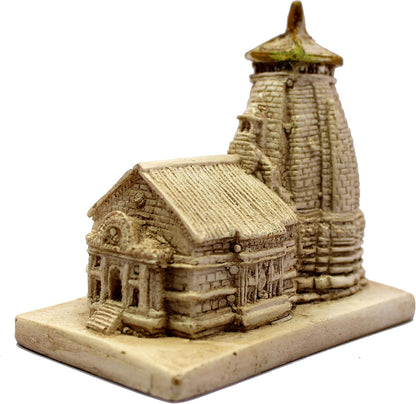 ESPLANADE Resin Mahadev Mahadeva Kedarnath Temple Mandir Miniature Figurine for Temple Car-Dashboard - 3.25" Inches - Beige