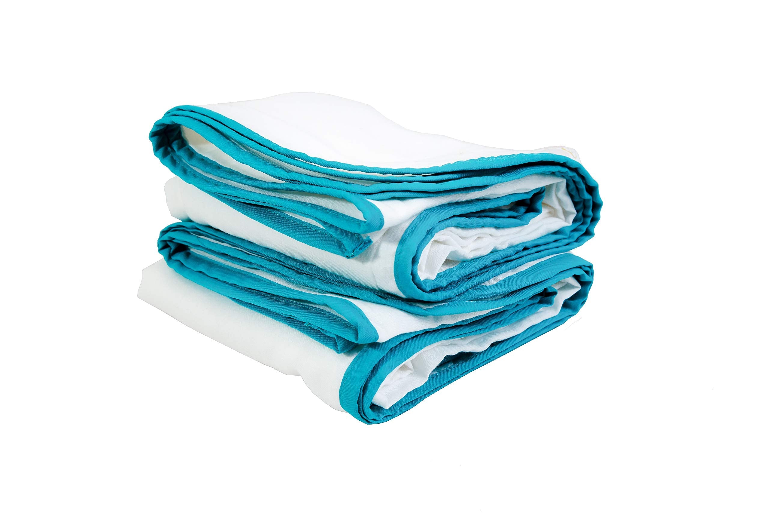 Jacha & Bacha Pure Soft Cotton Dhoti Towels for Babies/Kids Set of 2 Towels-Yellow (Blue) | Light Weight Towels for Kids | Travel Friendly Bath Towels for Children