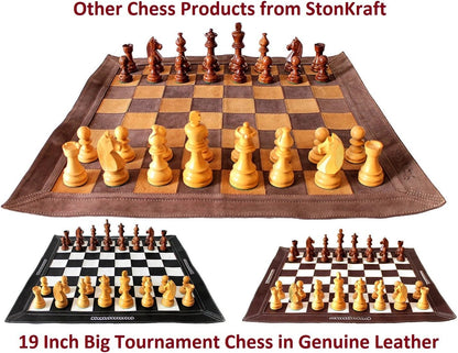 StonKraft Wooden Chess Board Game set with Wooden Magnetic Chess Pieces (12" X 12" Inches)