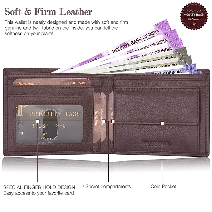 HORNBULL Mens Combo Brown Wallet and Belt | Gift Set for Men | Gift Hamper for Boys | Wallets Men Leather BW 69117