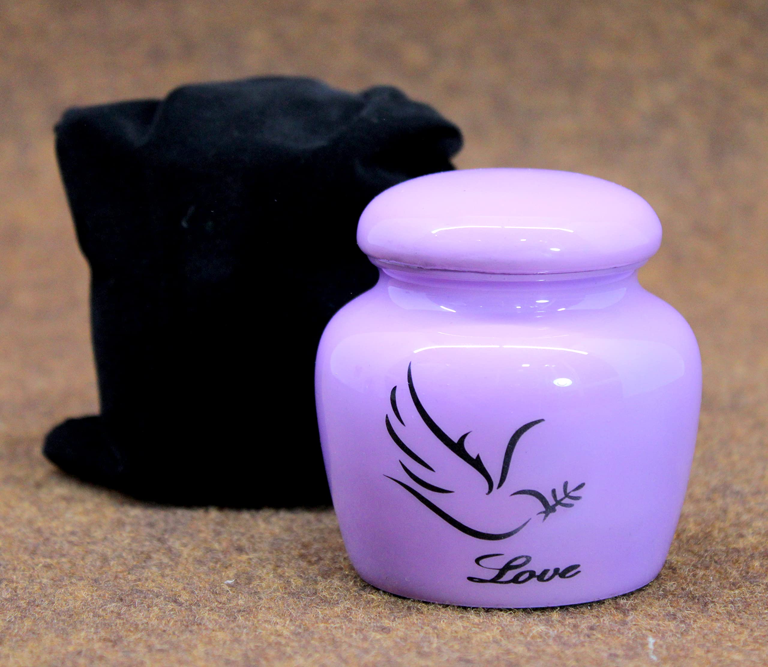 eSplanade Metal Mini Cremation Urn Keepsake Memorial Jar Pot Container | Small Urn for Funeral Ashes Burial | Printed Metal Keepsake