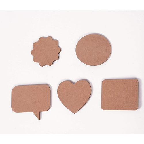 IVEI DIY MDF Wood Sheet Craft Magnet - Plain MDF Fridge Magnet Blanks Cutouts - Set of 20 Mix Shaped Magnets for Painting Wooden Sheet Craft, Decoupage, Resin Art Work & Decoration
