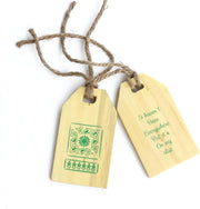 IVEI Wooden Luggage Tags Set of 2 -Green