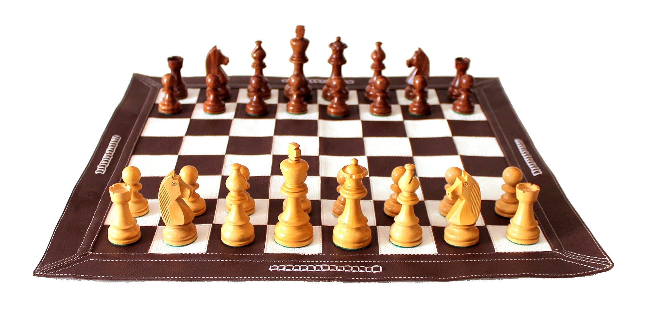 StonKraft - Big Size 19" x 19" Genuine Leather Chess Board | Roll-up Tournament Chess