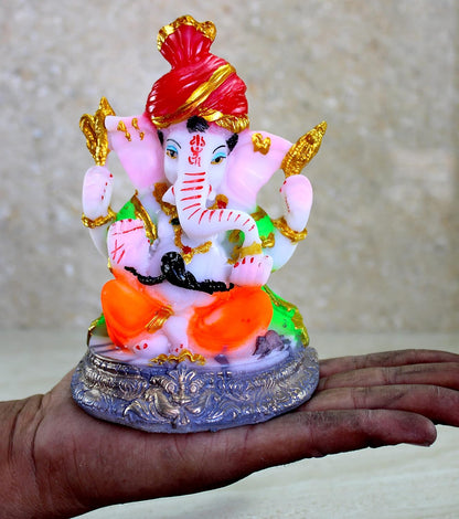 eSplanade Resin Ganesh Ganesha Ganpati Murti Idol Statue Sculpture - 6 inches | Pooja Idols | Home Decor