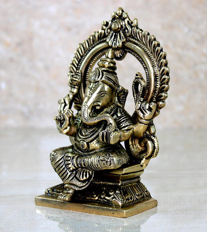 eSplanade Brass Ganesh Ganesha Ganpati Vinayak Showpiece | Murti Idol Statue Sculpture - 5.75" Inches