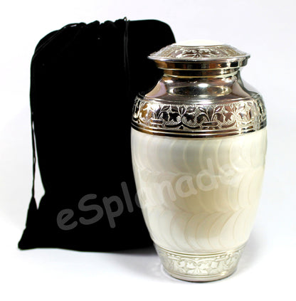 eSplanade Brass Cremation Urn Memorial Jar Pot Container | Full Size Urn for Funeral Ashes Burial | Meenakari Design Metal Urns | Blue - 10" Inches