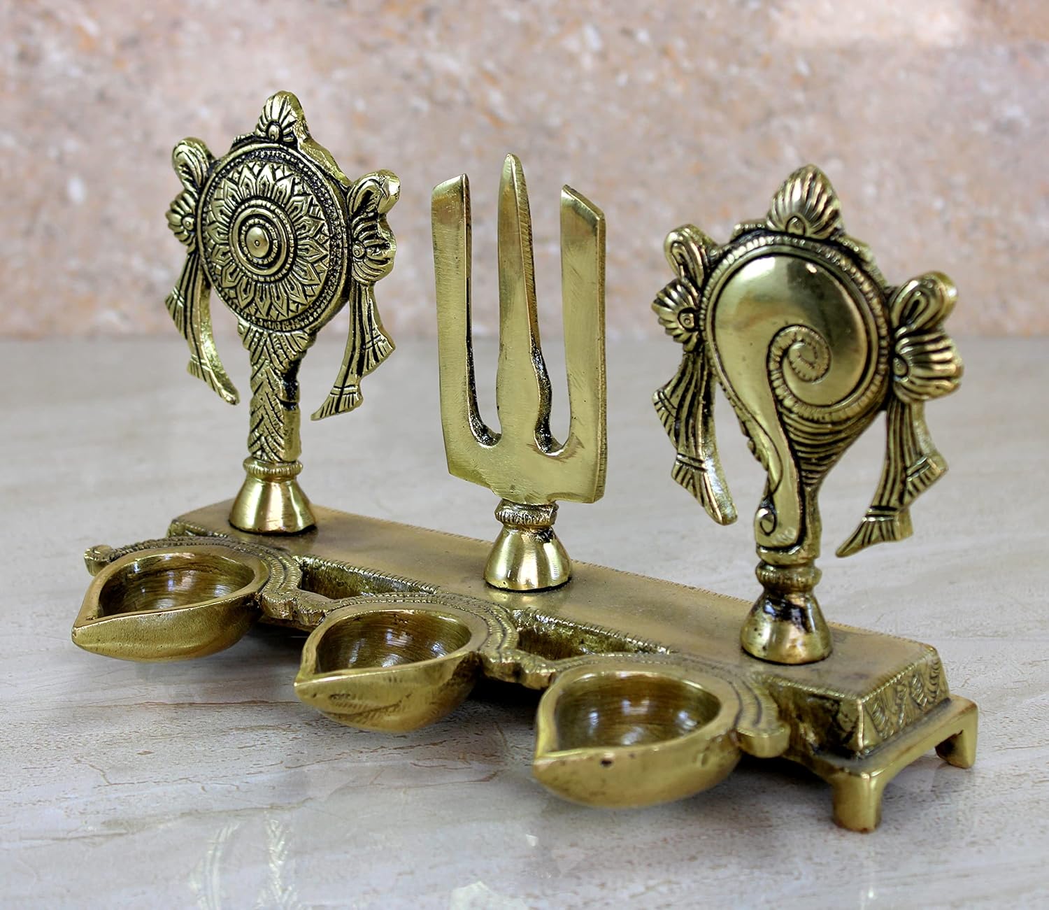 ESPLANADE Brass Tree of Life Diya Sculpture Decorative Show Piece - Home Office Decor - Spiritual Items | Golden - 8.5" Inches