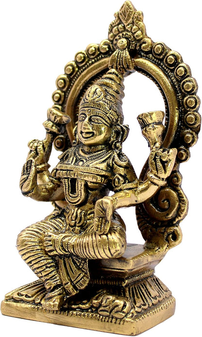 eSplanade Brass Lakshmi Laxmi Goddess Murti Idol Sculpture Statue - Pooja Idols - Home Decor - Golden - 5.9" Inches