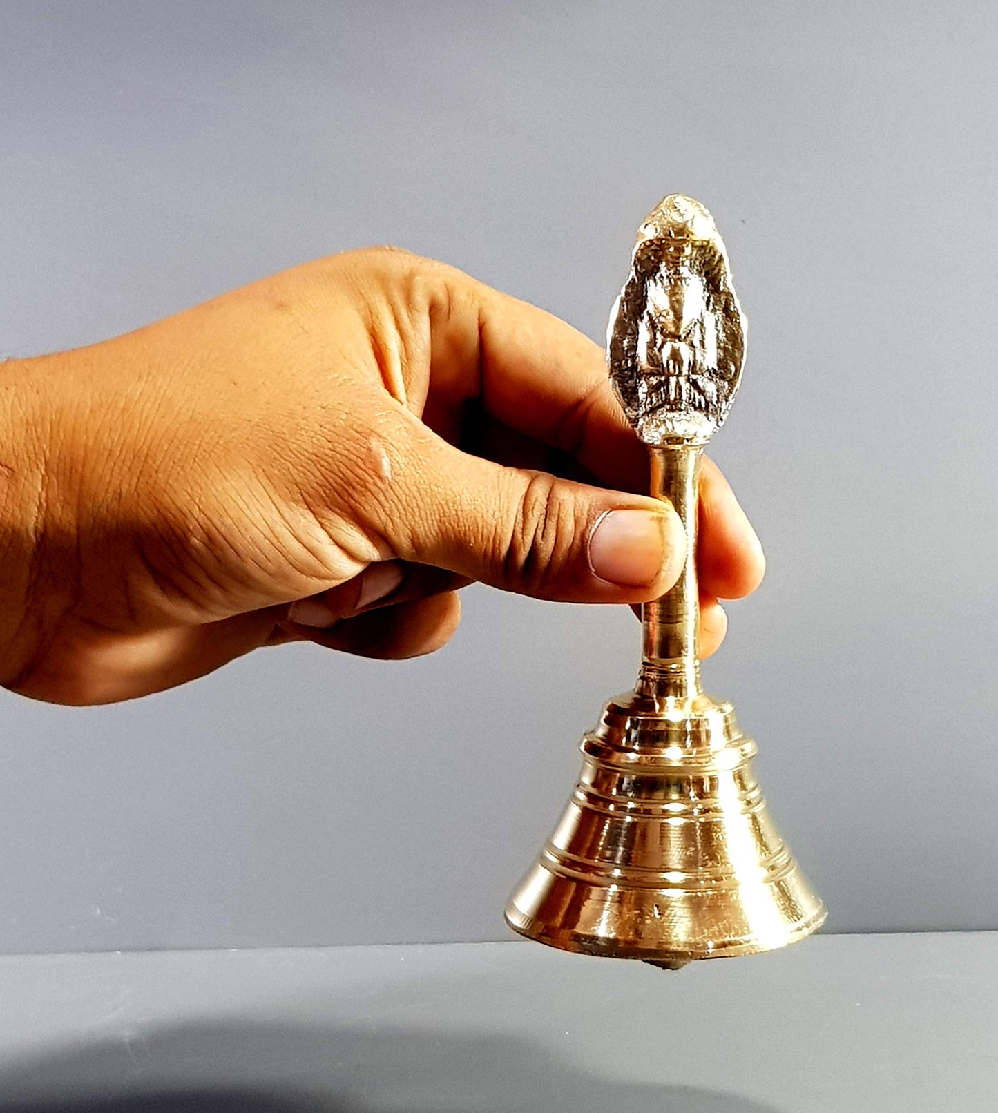 eSplanade - 6" Brass Bell or Ghanti, for Poojan/Pooja/Puja Purpose, Spiritual Gift Item, Home Decor or for daily worship