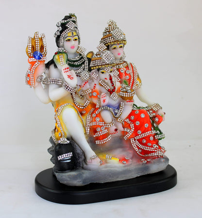 eSplanade Resin Shiv Parivar - 8 inches | Shiva Parvati, Shiva, Bholenath, Shankar Parvati with Ganesha Nandi Murti Idol, Statue or Moorti (Shiva Family) | Pooja Idols | Home Decor