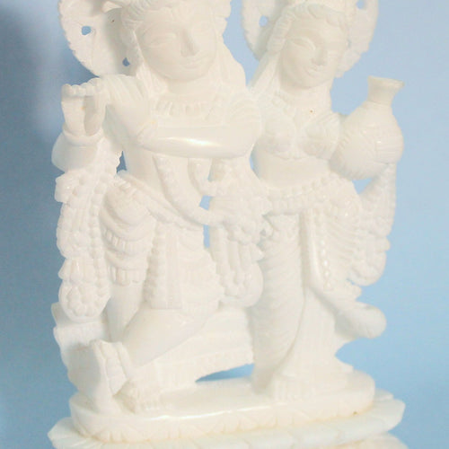 StonKraft - Radha Krishna Pair Murti Idol Statue Sculpture - Brass- Antique