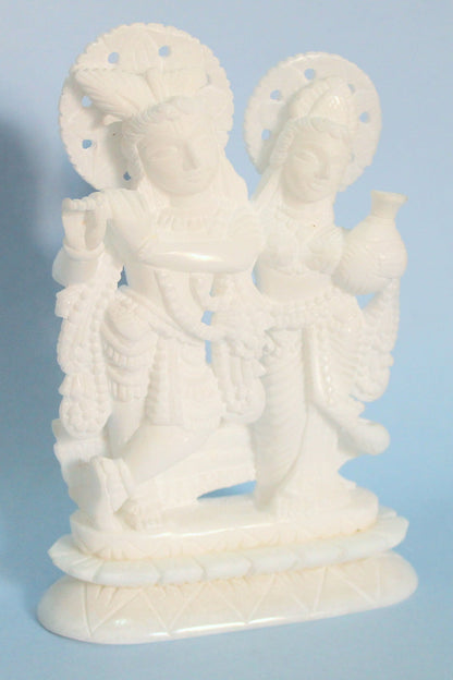 StonKraft - Radha Krishna Pair Murti Idol Statue Sculpture - Brass- Antique