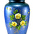 eSplanade Metal Cremation Urn Memorial Jar Pot Container | Full Size Urn for Funeral Ashes Burial | Elephant and Flowers Printed Metal Urn | Blue-Multi - 10" Inches