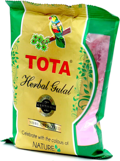 TOTA Herbal Holi Colour Giftbox | Certified Non-Toxic Chemical Free Natural Colors – 500 gm |Pack of 5 Neon Color Holi Gulal - Pink, Orange, Green, Light Green, Light Pink