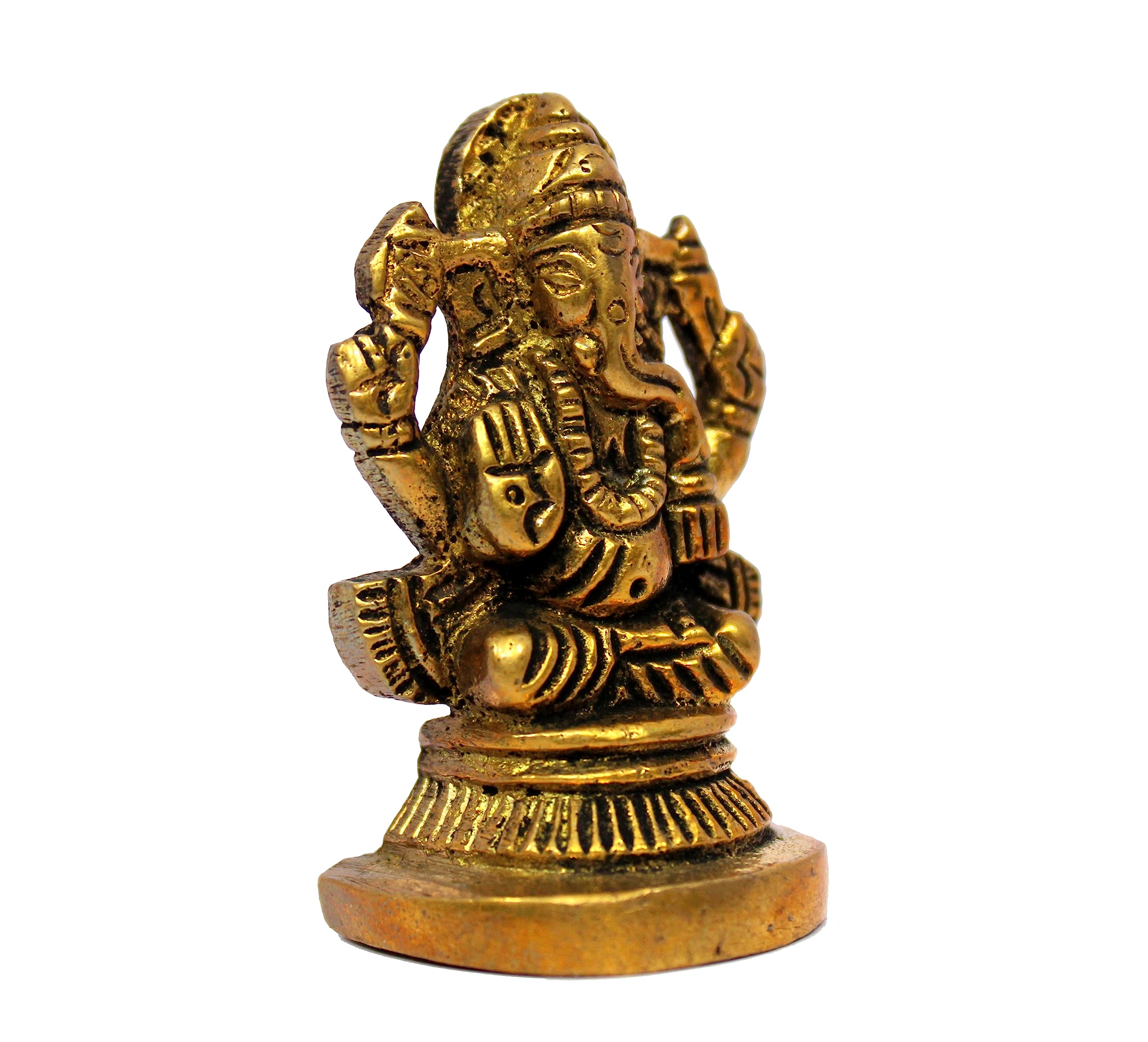 ESPLANADE Brass Ganesha Idol | Home Decor | Ganesh Ganesha | Bal Ganesh | Ganpati Ganapati Murti Statue - 2 inches