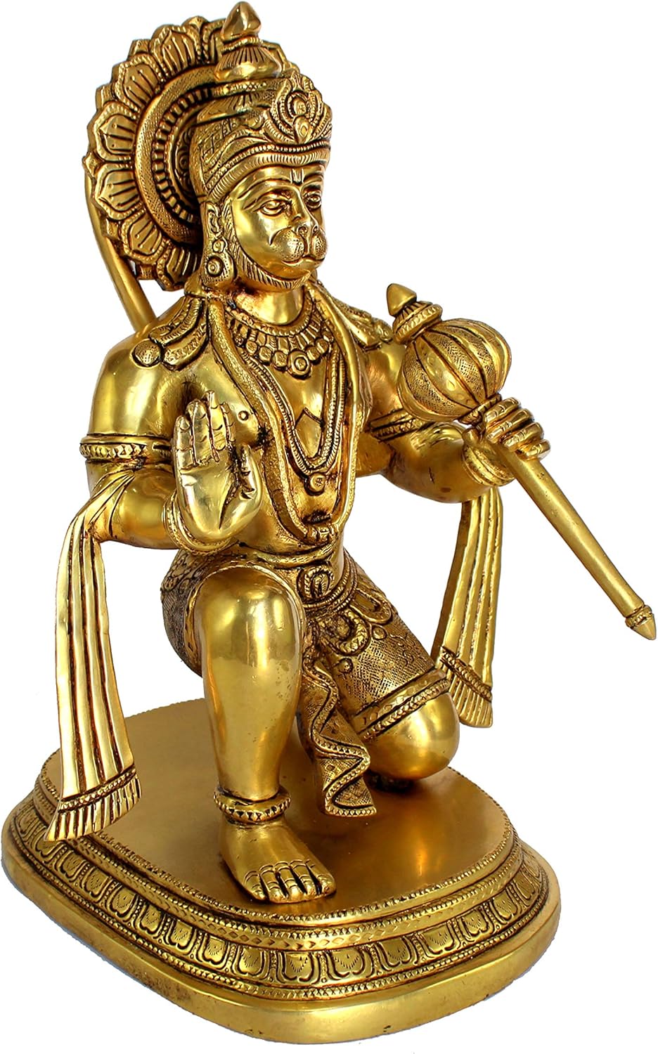 eSplanade Brass Hanuman Anjaneya Pavan Putra Bajrangbali Maruti Idol Murti Moorti Statue -11" inches