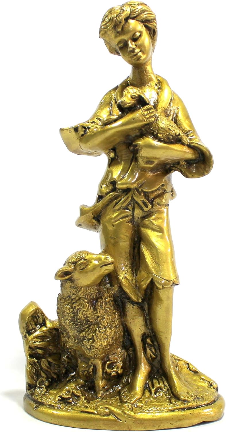 Brass Shepherd and Lambs Showpiece | Home Decor |