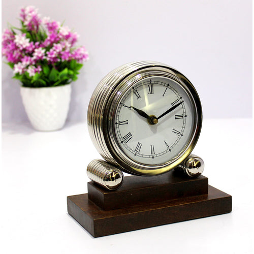 eSplanade Aluminium Metal Vintage Clock | Classic Retro Clock, European Style Vintage Table Clock Desk Clock | Clocks for Home | Time Piece | No Alarm feature - 7
