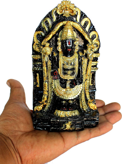 eSplanade Resin Balaji Venkatesh Tirupati Statue Murti Idol - 6 inches | Pooja Idols | Tirupathi Balaji | Home Decor