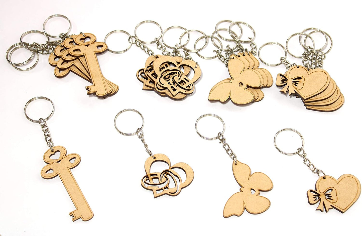 eSplanade DIY MDF Key Chains - Set of 20 | For DIY Activity - Decoupage - Art & Craft Supplies - Do It Yourself