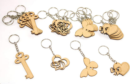 eSplanade DIY MDF Key Chains - Set of 20 | For DIY Activity - Decoupage - Art & Craft Supplies - Do It Yourself
