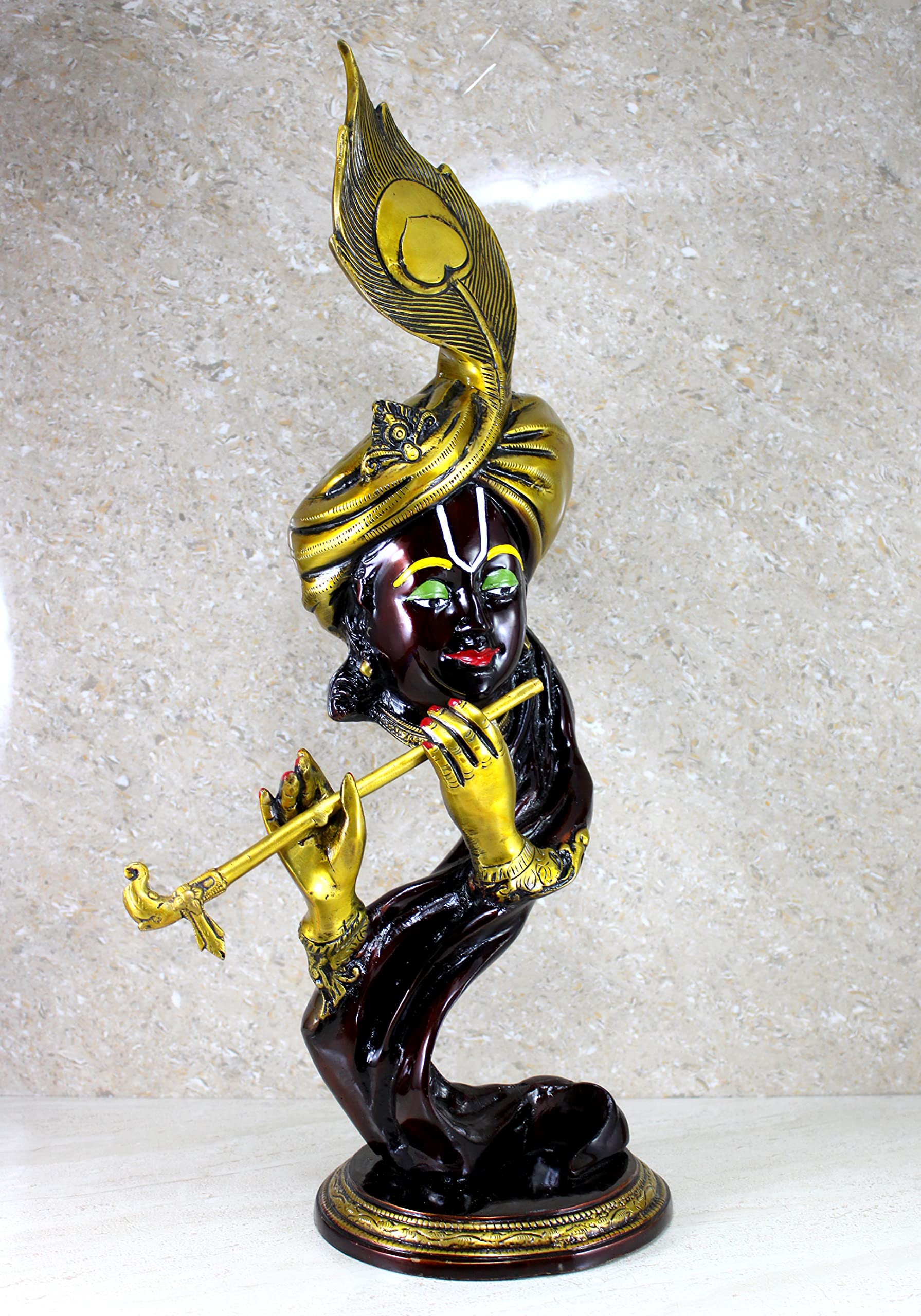 eSplanade Brass Radha Krishna Kishan Murti Idol Statue Sculpture | Pooja Idols | Home Decor (18 Inch)