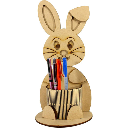 eSplanade DIY Wooden 3D Puzzle Rabbit - Desk Organizer, Pen Stand - Easy to Assemble