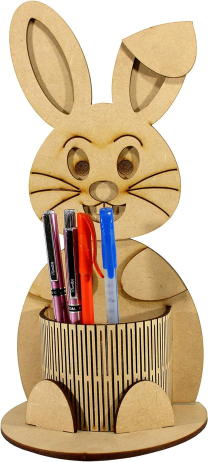 eSplanade DIY Wooden 3D Puzzle Rabbit - Desk Organizer, Pen Stand - Easy to Assemble