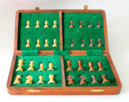 StonKraft Wooden Chess Game Board, Wooden Chess Pieces with Storage Slots (14" x 14" Inch)