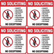 eSplanade No Soliciting Sign Decal Sticker Deters Solicitors Indoor & Outdoor Use Waterproof