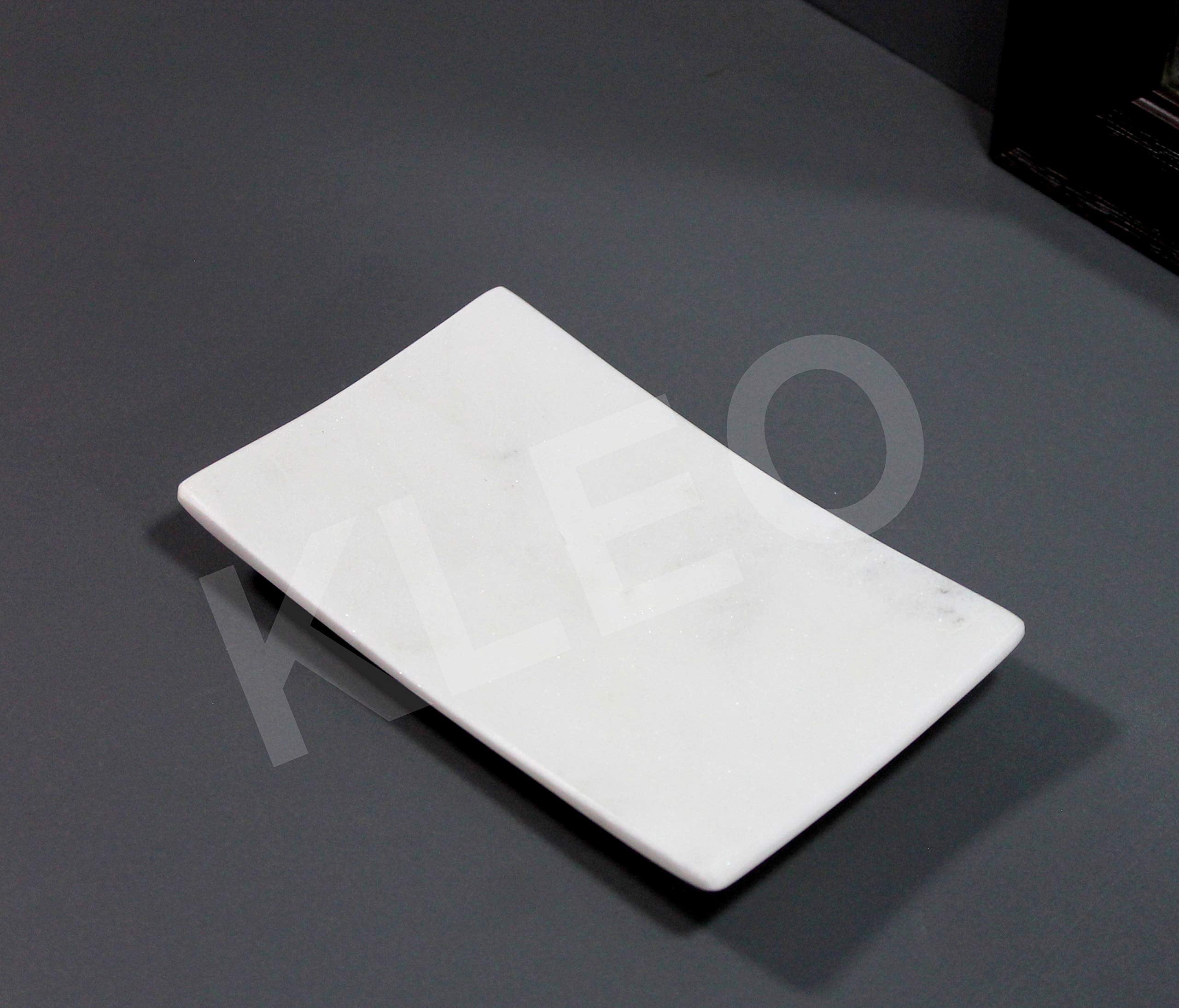 KLEO - White Marble Stone Soap Dish Bath Accessories for Bath, Tub or Wash Basin