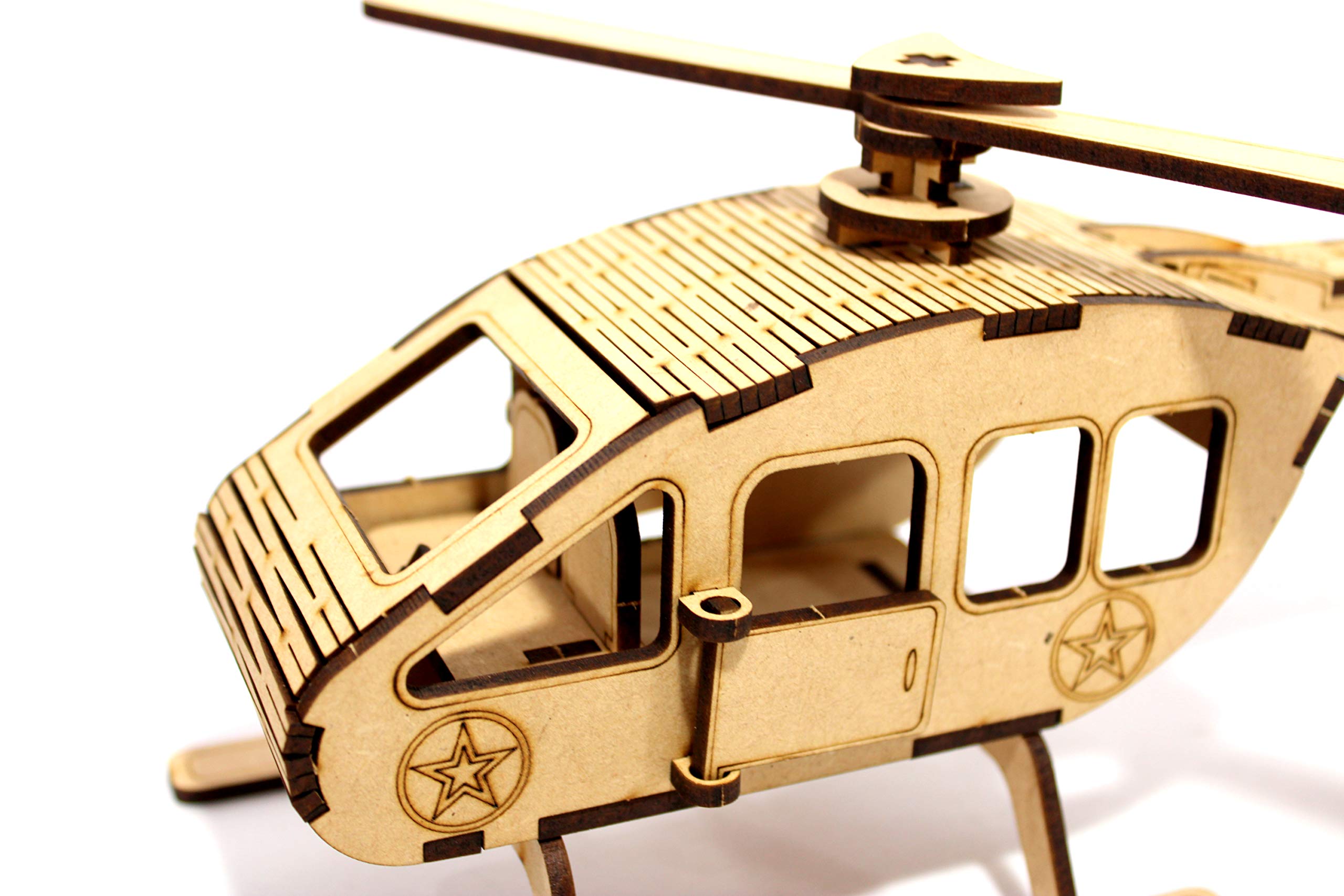 StonKraft 3D DIY MDF Puzzle - Glider, Aeroplane, Helicopter Retro Plane Model | Wooden Puzzle, DIY, Build your own, Construction Toy, Modeling Kit