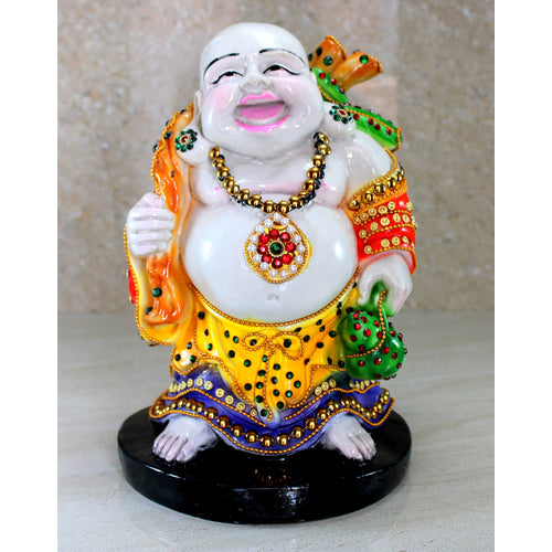 eSplanade Resin Laughing Buddha Statue | Feng Shui Figurine Showpiece for Living Room Home Office Decoration and Gift -16