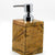 KLEO - Bathroom Accessory Set Made from Natural Stone - Bath Accessories Set of 4 Includes Soap Dispenser, Toothbrush Holder, Tumbler and Soap Dish (Black, Brown)