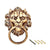 eSplanade Brass Lion Face Mouth Door Knocker, Door Accessories, Gate Knocker (5.5" Design 3)