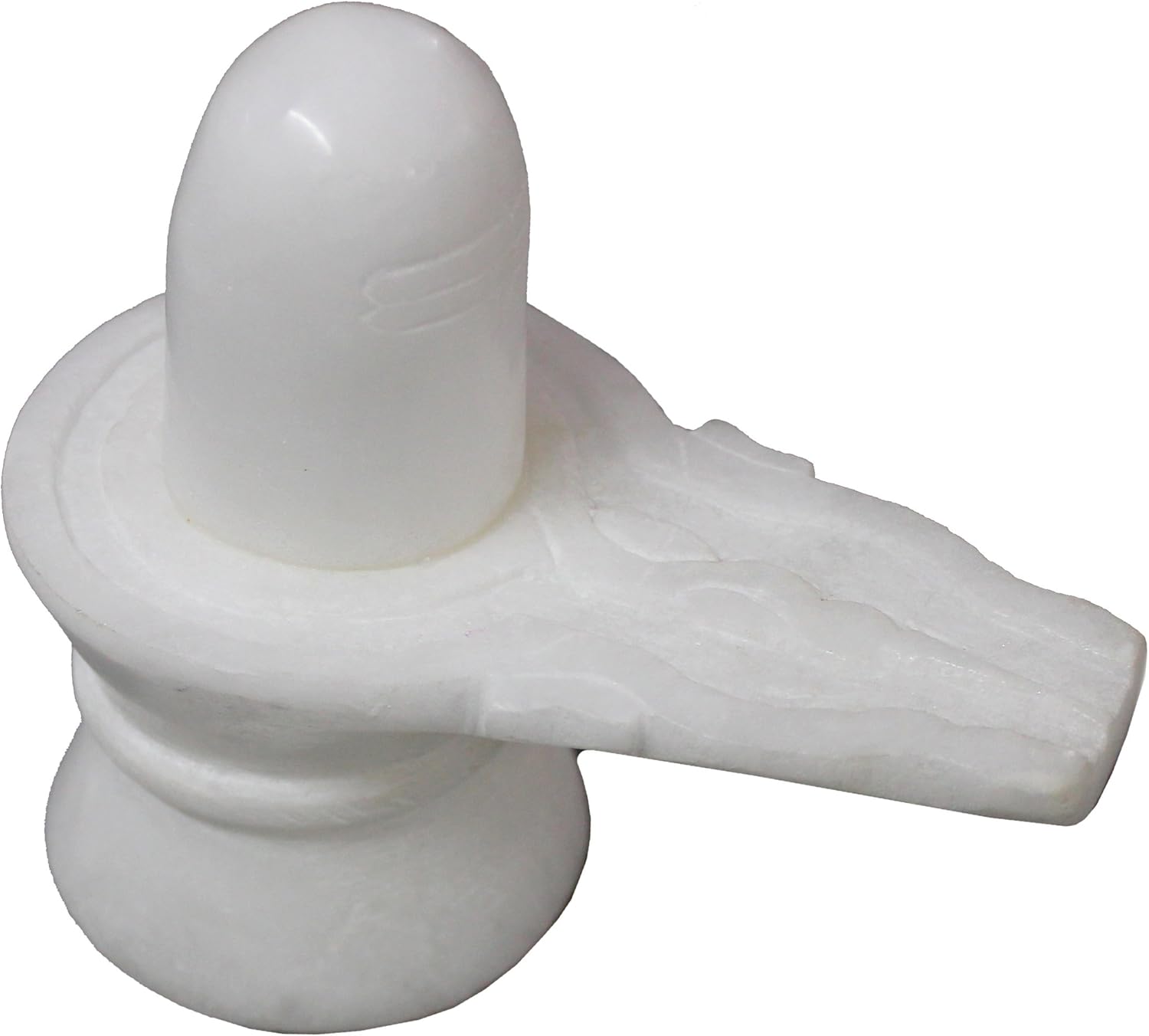 StonKraft Marble Shiva Lingam Shiv Ling Idol Murti Statue Adiyogi (White Lingam)