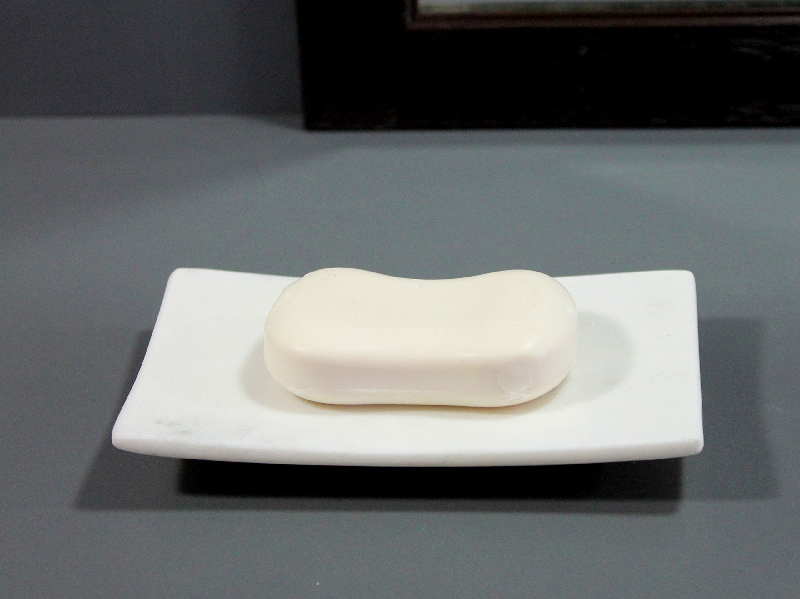 KLEO - White Marble Stone Soap Dish Bath Accessories for Bath, Tub or Wash Basin