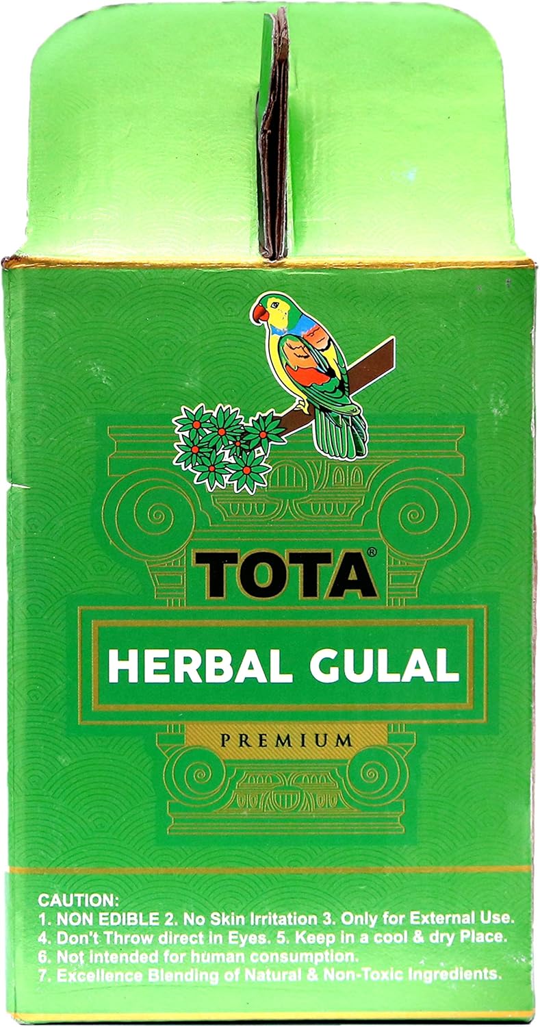 TOTA Herbal Holi Colour Giftbox | Certified Non-Toxic Chemical Free Natural Colors – 500 gm |Pack of 5 Neon Color Holi Gulal - Pink, Orange, Green, Light Green, Light Pink