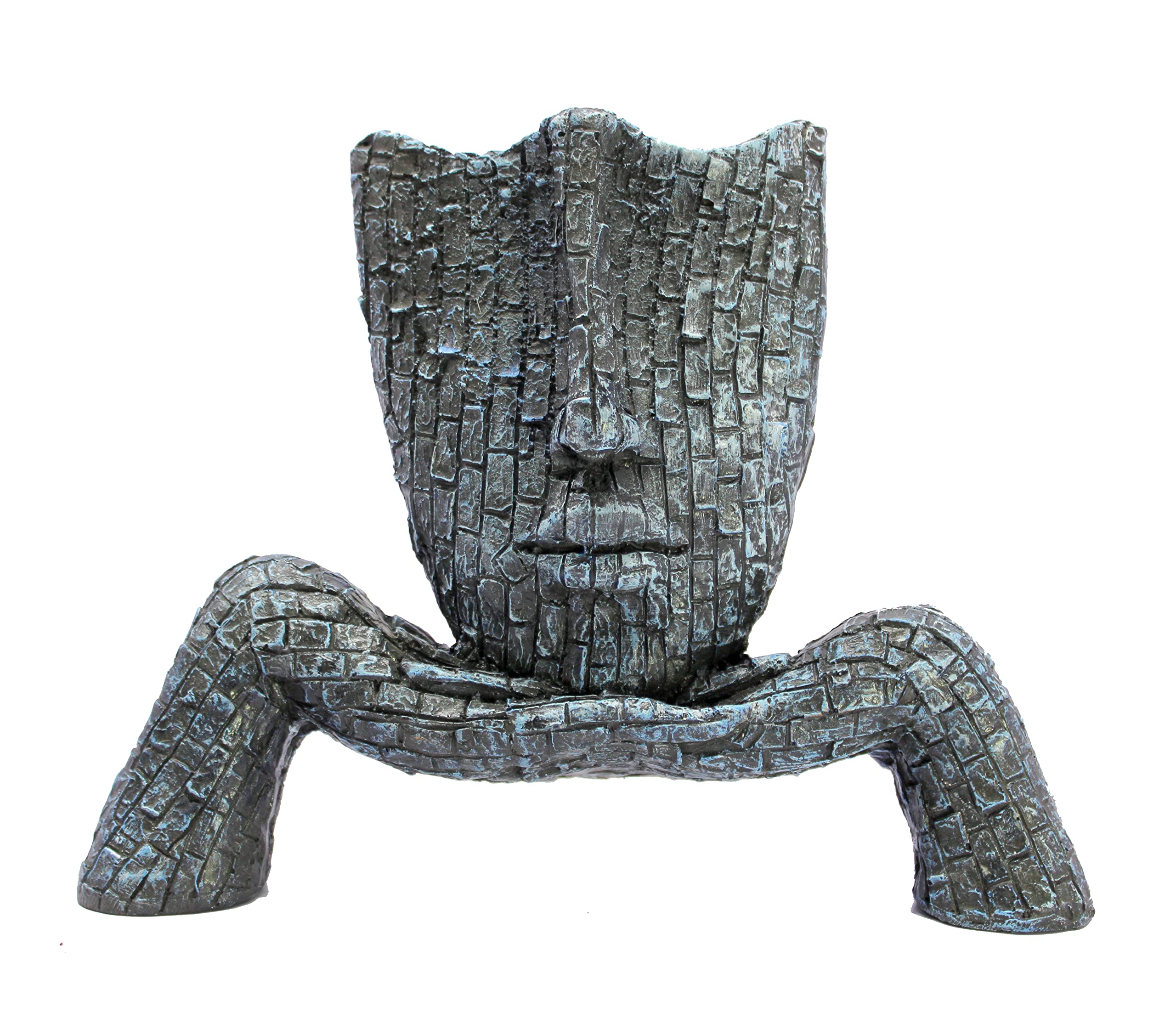 ESPLANADE Human Face Sculpture Showpiece - Zen Face Expressions Statement Piece | Home Decor | Resin - Blue - 8.5" Inches