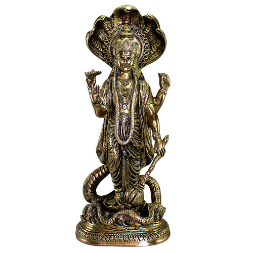 ESPLANADE Brass Vishnu Narayan Moorti Murti Idol Statue | Pooja Idols - Home Decor | 17