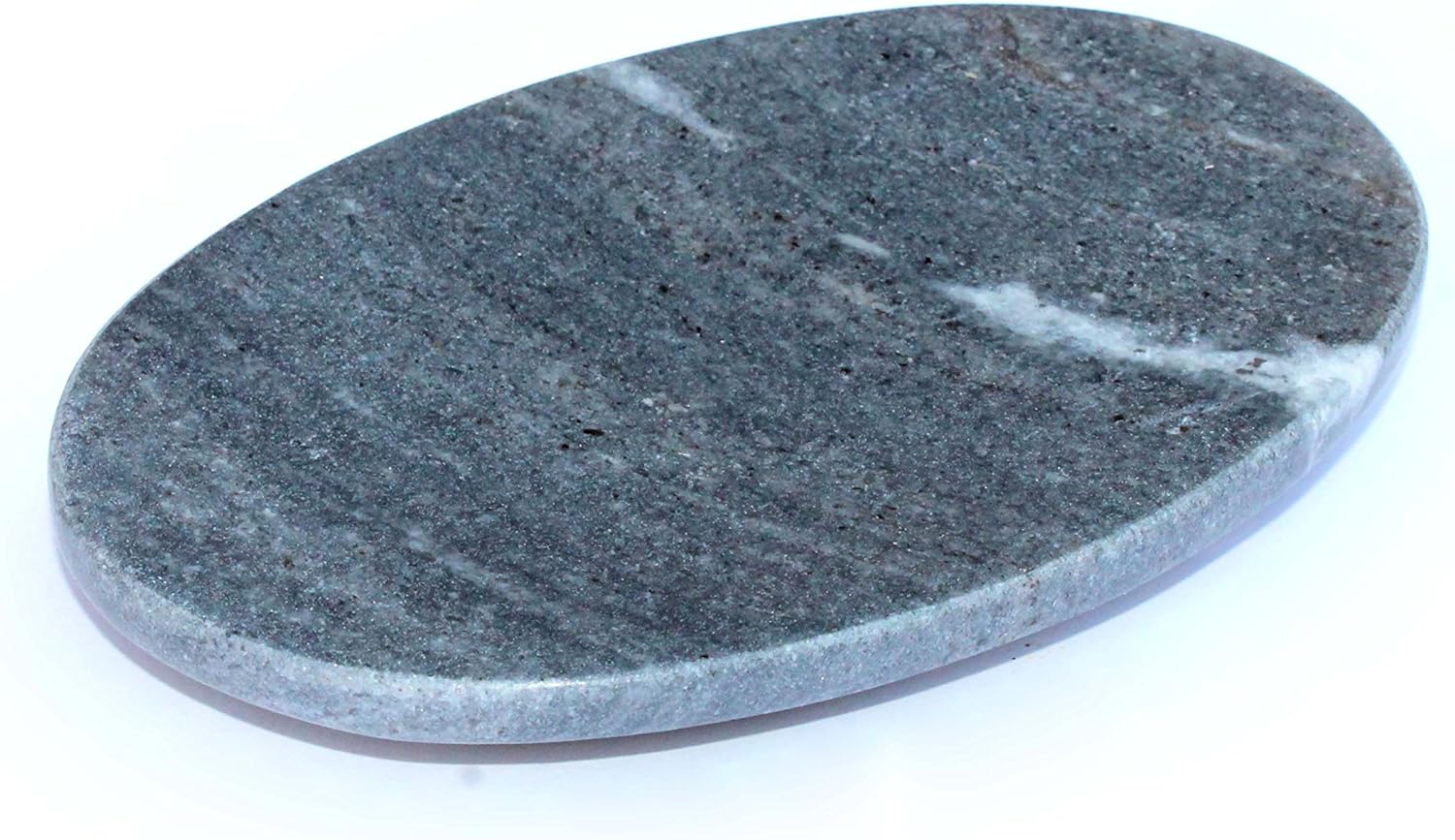 KLEO White & Black Marble Stone Soap Dish Soap Holder Bath Accessories Bathroom Accessories (Oval)